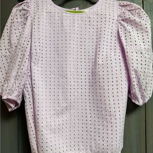 a new day Light Purple Eyelet Blouse